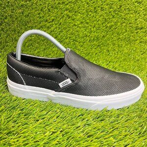 Vans Asher Slip On Perforated Womens Size 8.5 Black Walking Shoes Sneakers